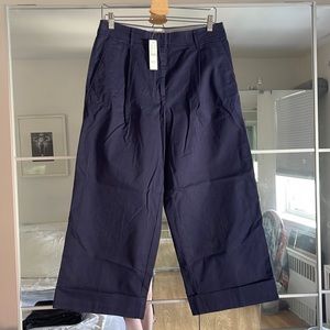 NWT J.crew wide-leg pleated chino pant in navy